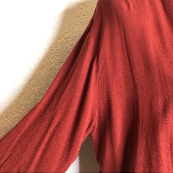 Intimately Free People Elsa rust red plunge wrap lace bottom bodysuit size Large - Picture 12 of 16